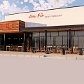 Rustic Restaurant Design Featuring Wooden Facade Outdoor Tables And Chairs