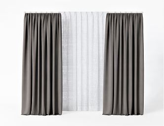 modern curtain gauze curtain 3d model