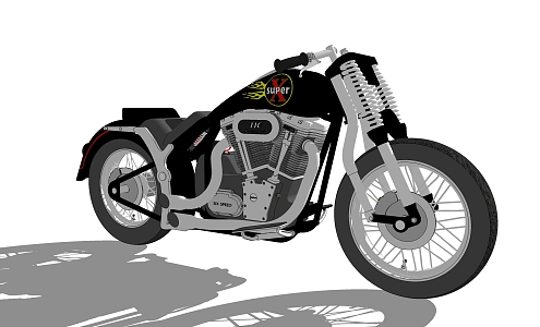 Modern Motorcycle 3d model