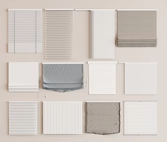 modern curtain roman blinds venetian blinds 3d model
