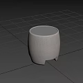 Gray Textured Cylindrical Side Table With Unique Sturdy Base Design