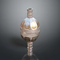 Elegant Decorative Vase With Gold And White Patterns And Intricate Design Details