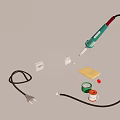 Soldering Tools Set Including Iron Solder Wire Rosin Sponge And Power Plug
