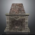 Traditional Fireplace Design With Brick Chimney And Ornate Carved Stone Mantel Details