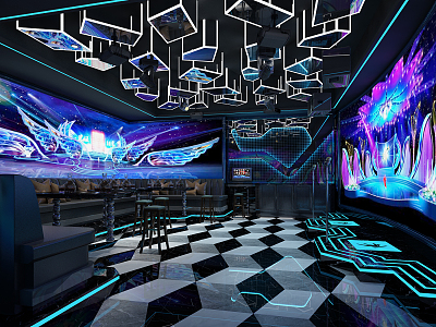 Post-modern KTV party rooms 3d model