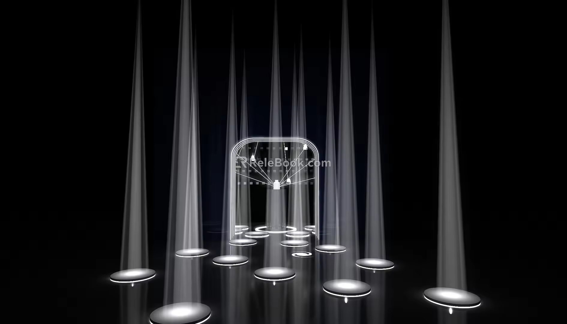Interactive lighting interactive clock-interactive experience bottle refraction reflection ray interaction 3d model