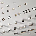 Modern Downlights and Spotlights in Various Styles for Interior Lighting Design 3d model