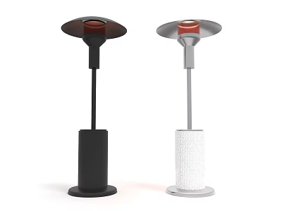 Black And White Outdoor Heaters With Solid And Textured Base Designs 3d model
