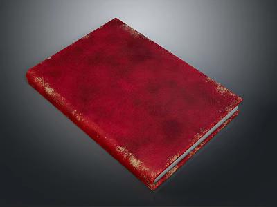 Vintage Red Book With Worn Leather Cover And Gold Accents 3d model