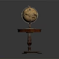 Elegant Vintage Globe Decorative Ornament Set With Wooden Stand For Home Decor