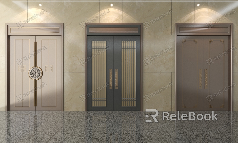 New Chinese Style Entrance Door model