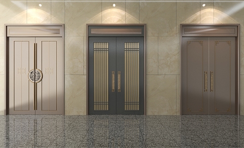 New Chinese Style Entrance Door 3d model