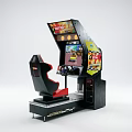 Interactive Arcade Amusement Equipment Featuring Red Seat Steering Wheel And Colorful Game Screen