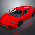 Red Luxury Sports Car With Streamlined Design And Black Alloy Wheels
