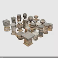 Ornate Classical Stone Sculptural Components For Garden Decoration And Outdoor Ornaments