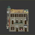 Multi story Residential Building Featuring International Naman Club Sign Green Dome And Windows