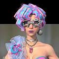 Stylish Game Movie Character With Pink Blue Hair And Decorative Outfit