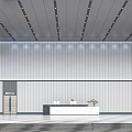 Modern Service Hall Interior Design With Reception Desk And Spacious Reception Area Lighting 3d model