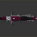 Maroon Classic Motorcycle With Black Seat And Shiny Silver Wheels Design