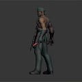 Game Movie Character in Green Cap Sleeveless Top with Apron Tool Belt and Red Tools