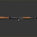 Classic Rifle with Wooden Stock Black Barrel and Vintage Metal Design