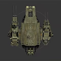 Game Movie Character Military Style Four Legged Armored Robot Metallic Green Mech Design