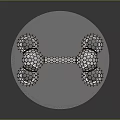 Geometric Dumbbell Shaped Structure With Net Like Design On Transparent Platform