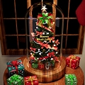 Modern Decoration Combination Christmas Tree Glass Cover Christmas Decoration Decoration Holiday Atmosphere Decoration Glass Cover Display Decoration Christmas Jewelry Gift 3d model