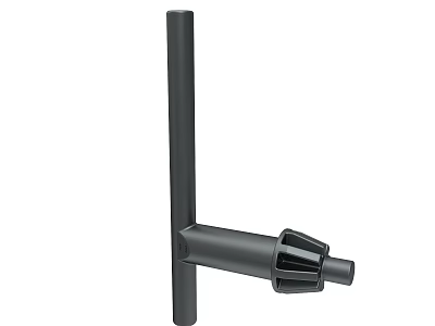 Black Metal Mechanical Equipment Part With Long Rod And End Connector 3d model