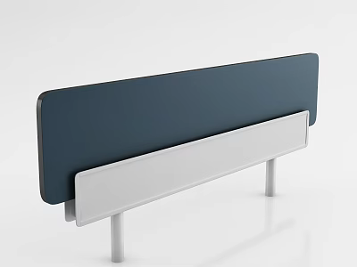 Modern Dark Blue Panel With Silver Base Long Functional Furniture Accessory 3d model