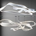 Modern Curved Ribbon Like Chandelier With LED Lights For Interior Decoration