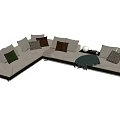 Modern Corner Sofa Minotti Multiplayer Sofa Multiplayer Sofa 3d model