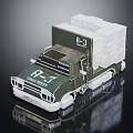 Green And White Truck Model Featuring Open Cargo Bed A3 H7 Markings And COAST Lettering