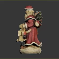 Festive Christmas Decorative Figurine Set With Santa Claus And Child