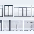 Various Modern Glass Doors And Window Designs With Aluminum Frames 3d model