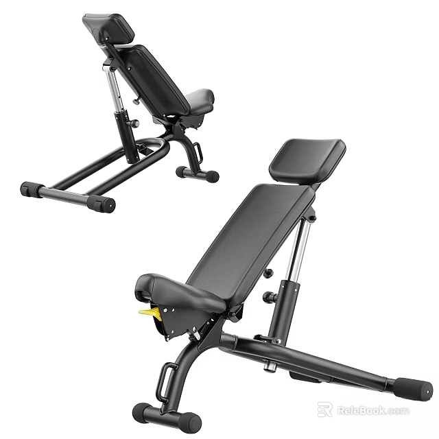 Adjustable Weight Bench For Home Gym With Comfortable Backrest And Durable Steel Frame 3d model 