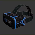 FITEVRUM Black And Blue VR Headset With Adjustable Head Strap Modern Design 3d model
