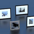 Stylish Photo Frames With Various Designs For Home Interior Decor 3d model