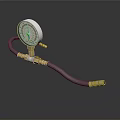 Flexible Purple Hose with Pressure Gauge and Brass Fittings for Industrial Applications