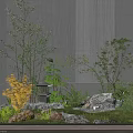 Courtyard Garden Design With Gray Wall Various Plants Rocks Moss And Stone Lantern