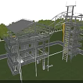 Industrial Equipment Metal Structure Staircase With Glass Curtain Wall In Industrial Facility Design