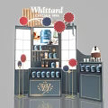 Whittard Established 1886 Display Stand With Product Shelves And Decorative Flowers