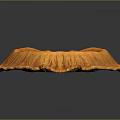 Golden Textured Decorative Object With Circular Hollow Center And Petal Like Edges