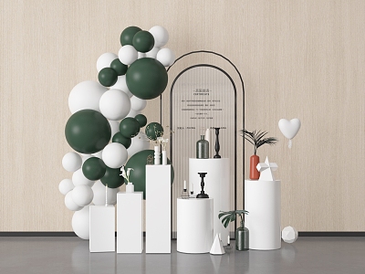 Modern Meichen Display Window Balloon Activity Meichen Display Window Meichen Decoration Area Balloon Meichen Display Area 3d model