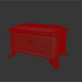 Intricately Carved Decorative Chest With Ornate Patterns Lid And Sculpted Feet Design