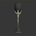Decorative Goblet With Intricate Pattern Green Stem And Ornate Base Design