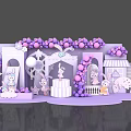 Purple Bunny Themed Photo Check In Spot With Cute Balloon Decorations
