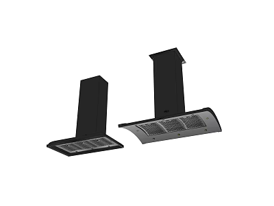 Modern Black Kitchen Range Hoods With Sleek Design For Cooking Areas 3d model