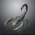 Realistic Blue Metallic Scorpion Sculpture With Detailed Claws And Curved Tail