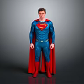 Superman Full Body in Blue Costume Red Cape and S Emblem